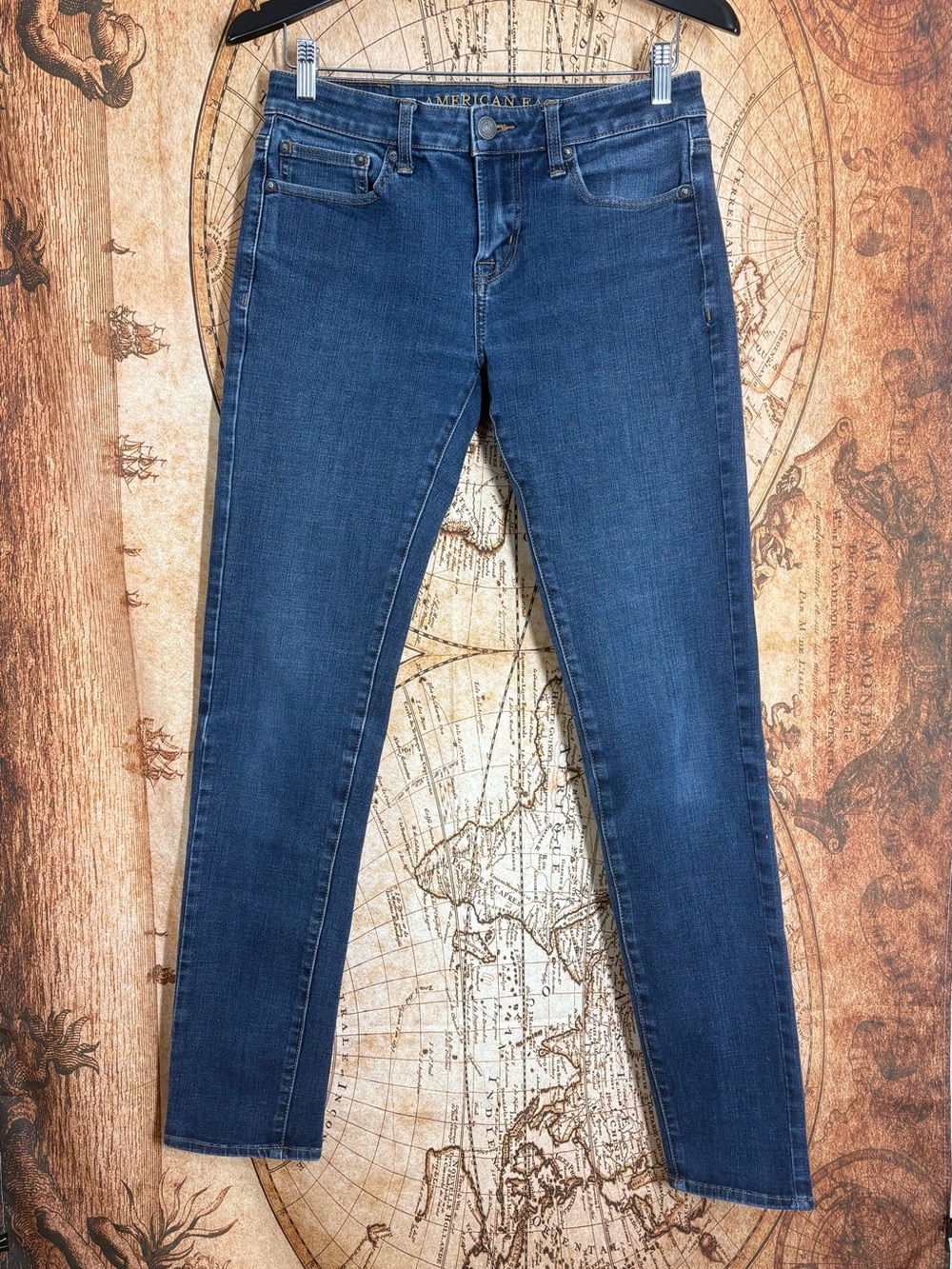 Men’s Blue Jeans American Eagle Outfitters Flex 360 Skinny Dark Wash Denim 30x34